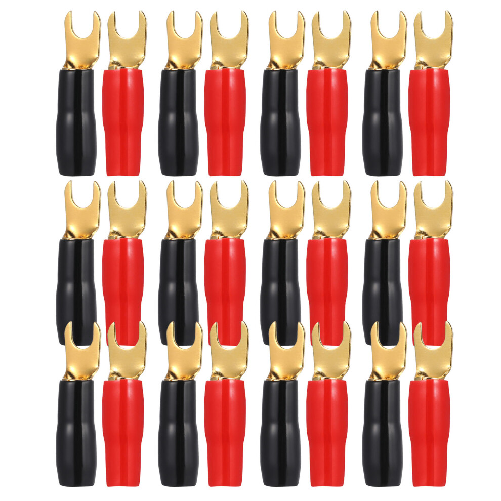 60Pairs Speaker Wire Spade Connectors Fork Terminal Brass Wiring Kit 603036459608