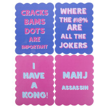 4Pcs Mahjong Accessories Plastic Shuffler Cards with Scalloped Edges