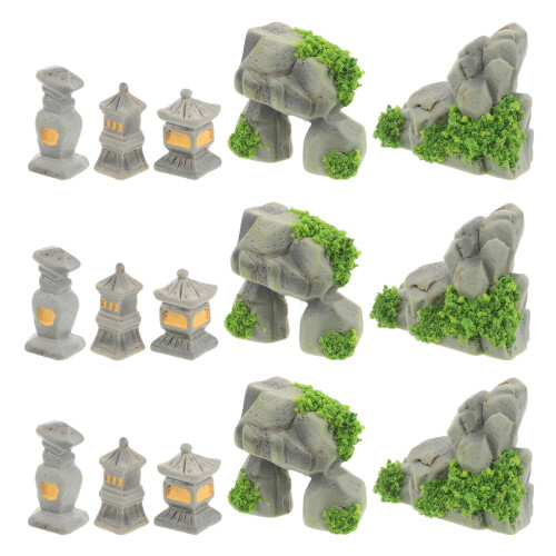 48Pcs Weather-Resistant Resin Mini Courtyard Stone Landscaping Kit 2