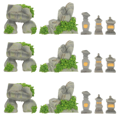 48Pcs Weather-Resistant Resin Mini Courtyard Stone Landscaping Kit 1