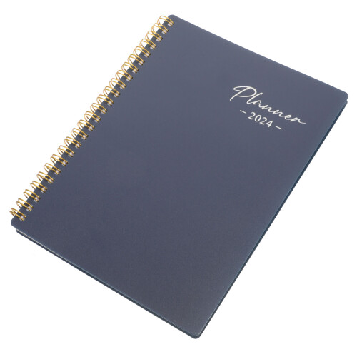 3Pcs Metal Coil Planner Book Blue Home Office Organizer