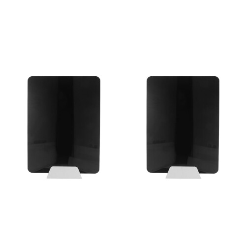 2Pcs Black Acrylic Desk Privacy Panel Freestanding Desktop Partition 2