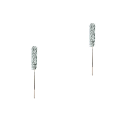 2Pcs Green Chenille Dusting Brushes Stainless Steel Telescopic Handle 1