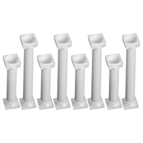 24Pcs Multifunctional White Plastic Cake Stands for Wedding Displays