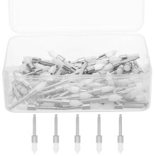 100Pcs Teeth Brush White Iron Nylon for Deep Cleaning