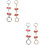 4Pcs Handbag Strap Extender Metal Purse Chain Cherry Decorative Chain 8