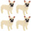 4Pcs PVC Simulation Animal Model Small White Dog Figure Desktop Decor 7