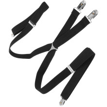 3Pcs Mens and Womens Black Canvas Suspenders for Jeans and Dress Wear