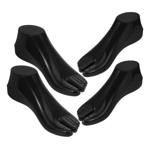 6Pairs Realistic Black Foot Models Sock Display Stand for Retail 1