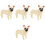 4Pcs PVC Simulation Animal Model Small White Dog Figure Desktop Decor 5