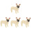 4Pcs PVC Simulation Animal Model Small White Dog Figure Desktop Decor 4