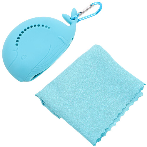 2Pcs Portable Sky-Blue Cooling Microfiber Towels for Camping