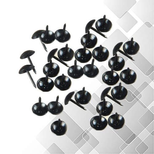 600Pcs Plastic Thumb Tacks Black Push Pins for Home School Office Use 2