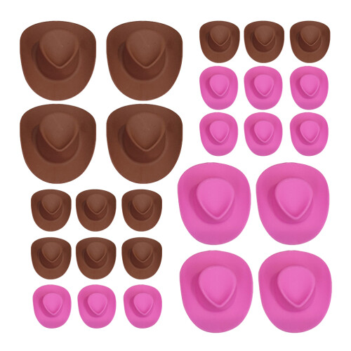 300Pcs Tiny Plastic Cowboy Hats for DIY Miniature Doll Accessories 1