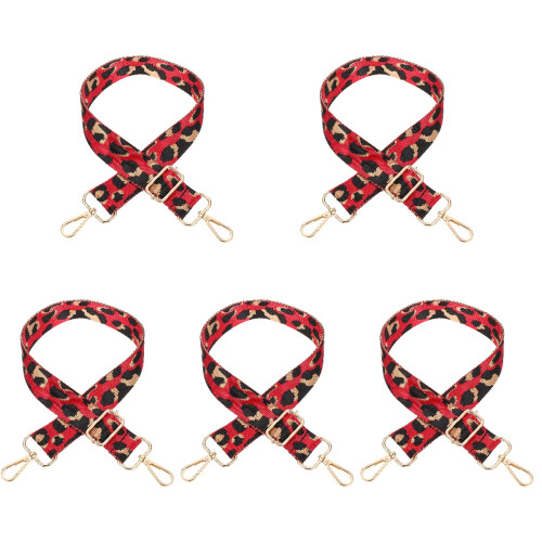 5Pcs Red Nylon Bag Straps Adjustable Wide Shoulder Replacement Belts 1