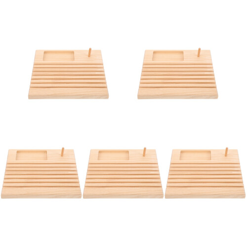 5Pcs Compact Wooden Thread Holder with Stable Base for Sewing 2