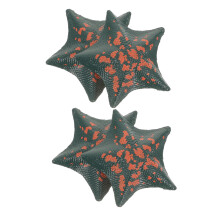 8Pcs Realistic Green PVC Sea Star Figurines Ocean Animal Decor