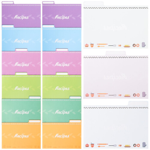 125Pcs Assorted Card Dividers for Kitchen Cookbook Cards