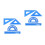 2Sets Blue Aluminum Alloy Ruler Set Protractor Triangle Drafting Kit 9