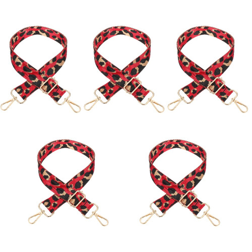 5Pcs Red Nylon Bag Straps Adjustable Wide Shoulder Replacement Belts 2
