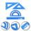 2Sets Blue Aluminum Alloy Ruler Set Protractor Triangle Drafting Kit 11