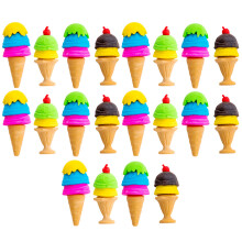 90Pcs Adorable Cartoon Pencil Erasers Ice Cream Shape Kids Stationery