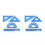 2Sets Blue Aluminum Alloy Ruler Set Protractor Triangle Drafting Kit 7