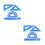 2Sets Blue Aluminum Alloy Ruler Set Protractor Triangle Drafting Kit 10