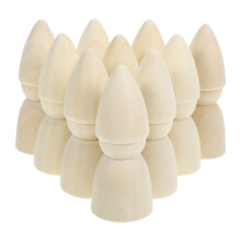 60Pcs Beige Wooden Peg Dolls for DIY Painting Kids Safe Craft Supplies