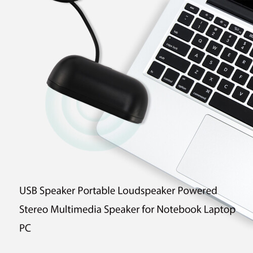 USB Speaker Portable Loudspeaker Powered Stereo Multimedia Speaker for Notebook Laptop PC(Black) 2