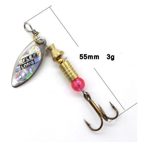 10 StüCk / Lot Angel LöFfel Lockt Spinner KöDer 3-7G Angel Wobbler Metall KöDer Spinner KöDer Isca KüNstlich Frei mit Box 2