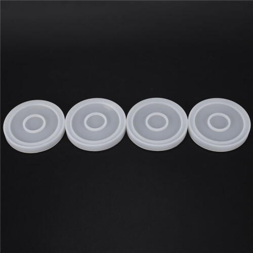 4 Pack Round Silicone Coaster Molds,Clear Epoxy Molds for Casting with Resin,Concrete,Cement and Polymer Clay 1