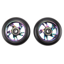 2 St 100 Mm Skoterbyteshjul med Lager Stuntskoter Pu-Hjul för Gungbilar, Extrema Bilar, Skotrar