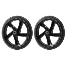 Roda de Scooter de 2 PeçAs 200 Mm PU Material Espessura da Roda 30 Mm AcessóRios de Scooter com Rolamentos ABEC-7, Preto Transparente