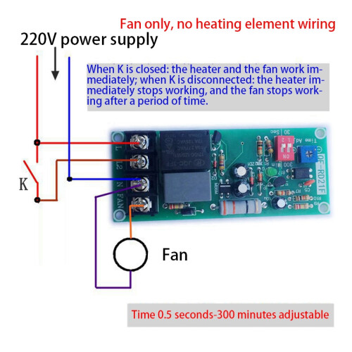 AC100V-220V Adjustable Timer Control Relay Module Turn Off Delay  Board for Exhaust Fan Mr22 19 2