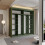 MN Furniture Double Sliding Door Wardrobe Shelves Green 203cm 3