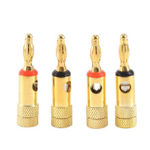 Vergulde Bananenstekkers 2 Rood 2 Zwart 4 mm 4 Stuks LL68-4BP1