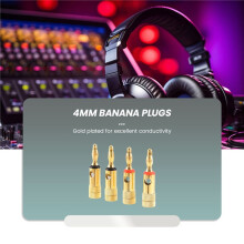 Gold plated Banana Plugs 2 Red 2 Black 4mm 4 pcs LL68-4BP1
