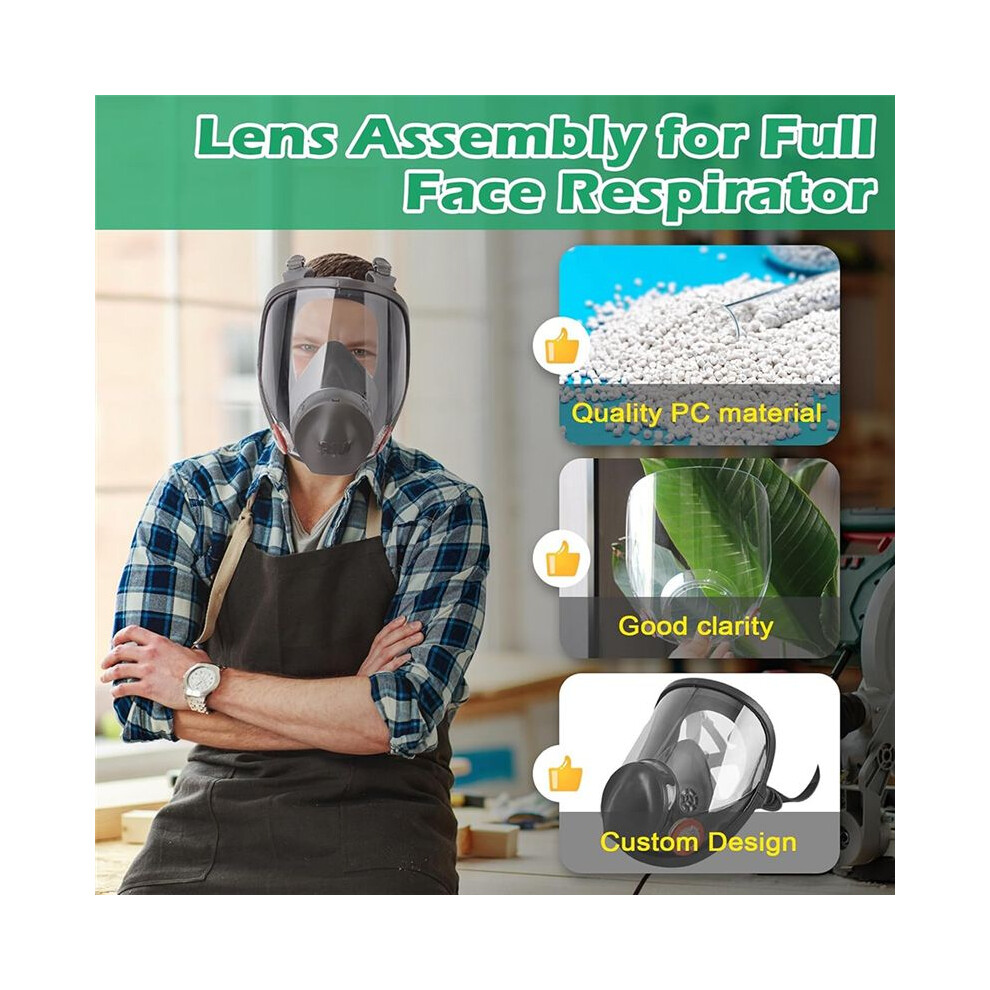 Replacement Parts Lens Assembly And 20 Packs 6885 Lens Cover For 6885, 6000, 6700, 6800, 6900 Series Respirator Mask 4852693531035