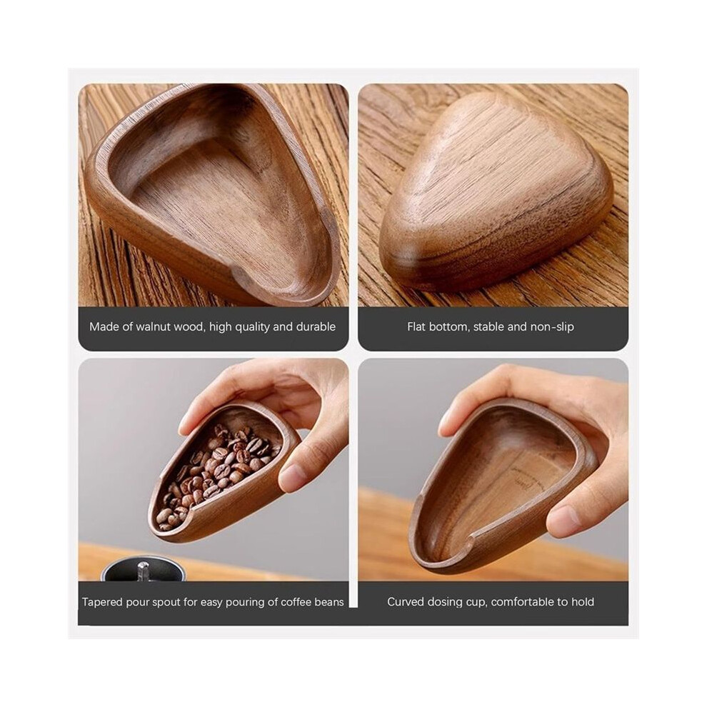 Coffee Bean Scale, Coffee Bean Plate Coffee Powder Bean Tray Special Bowl, Measuring Spoon, Measuring Tray, Walnut Black 4852367010019