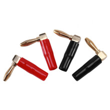[8er-Pack] Hochwertiger rechtwinkliger Bananenstecker/Lautsprecherkabelanschluss aus Kupfer mit Schraubgewinde (90 Grad) [Banana de L]