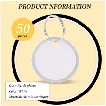 Metal Rim Tags Key Tags Round Paper Tags with Metal Rings for Car Keys and Door Keys (50Pcs)