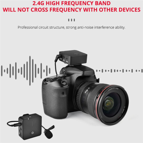 Wireless Lavalier Microphone One to One  Pairing Recording Microphone Professional Noise Canceling Microphone 2