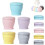 5PCS Silicone Foldable Travel Cup, 6oz Silicone Folding Camping Cup with Lids Foldable Drinking Water Cup 2