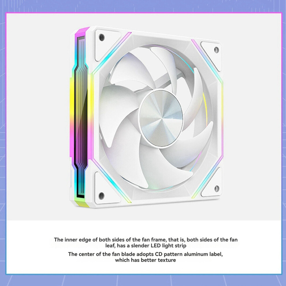 Mirror Fan Rgb 120Mm High Airflow Pc Fans Ultra-Quiet Pwm Speed Control Enhanced Airflow Without Controller 4852693503308