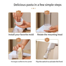 Handheld Electric Pasta Maker Electric Noodle Maker High Efficiency Handheld Press Pasta Machine with 6 Molds for Home,B