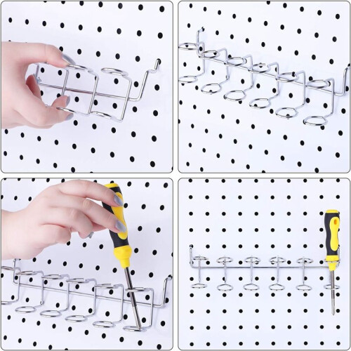 Peg Board Screwdriver Holders Peg Board Organizer Accessories Multi Ring Tool Multi Tool Organizer Racks 2