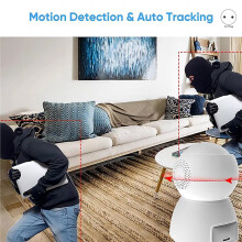 Kamera IP WiFi 3MP z Detekcją Człowieka i Kolorową Wizją Nocną, Inteligentna Niania z Kartą TF 32G (UE)