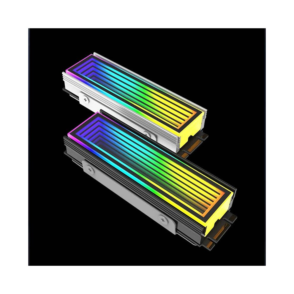 M.2 Argb Computer Radiator 2280 Ssd M2 Radiator Pc Rgb M.2 Nvme Cooler Heatsink Endless Abyss Effect, Silver 4852693500239