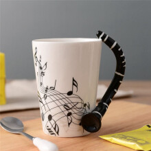 240 ml, Kreative Musik-Keramiktasse, niedliche Kaffee-, Tee- und Milchbecher mit Henkel, originelle Geschenkidee, Klavier